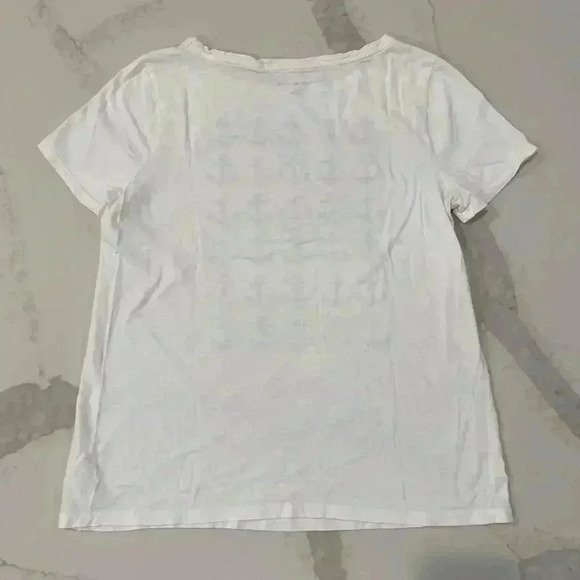 Tommy Hilfiger White Short Sleeve Anchor Print Graphic T-Shirt Top Womens Large - Picture 5 of 5